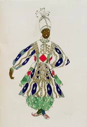 Figurino para um homem negro, de «Aladino», 1916